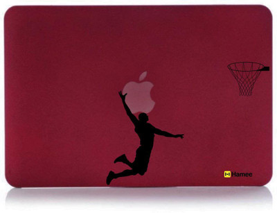 

Hamee Red Burgundy Maroon Hard Hybrid Slim Fit Plastic Bumper Back Shell Case Cover for Apple MacBook Pro 13" 2015 edition (A1278) - Basketball Combo Set