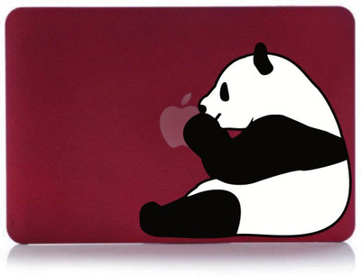 

Hamee Red Burgundy Maroon Hard Hybrid Slim Fit Plastic Bumper Back Shell Case Cover for Apple MacBook Air 13" - Panda Combo Set