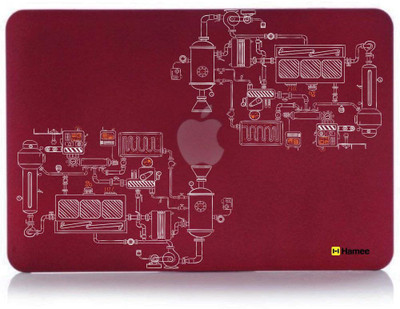 

Hamee Red Burgundy Maroon Hard Hybrid Slim Fit Plastic Bumper Back Shell Case Cover for Apple MacBook Pro 13" 2016 edition (A1706 / A1708) - Factory Combo Set