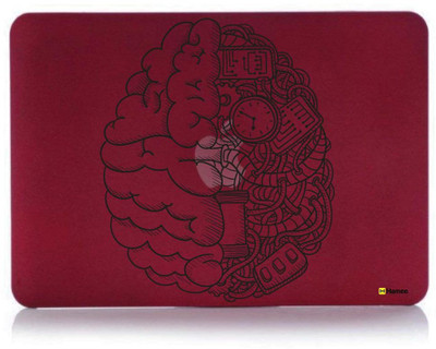 

Hamee Red Burgundy Maroon Hard Hybrid Slim Fit Plastic Bumper Back Shell Case Cover for Apple MacBook Air 13" - Brain Combo Set