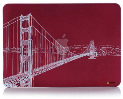 

Hamee Red Burgundy Maroon Hard Hybrid Slim Fit Plastic Bumper Back Shell Case Cover for Apple MacBook Pro Retina 13" (A1502 / A1425) - San Francisco Combo Set