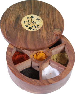 

Sparkle India wooden spice box with 9" inches size/masala box/jar 1 Piece Spice Set(Wood)