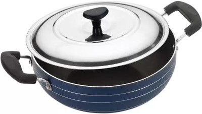 

The Kitchen Queen Non stick Kadai with Lid 260 mm (3.5 Ltr) Cookware Set(Aluminium, 1 - Piece), Blue