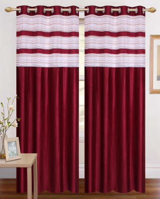 

Wonder Fab 213.36 cm (7 ft) Polyester Door Curtain (Pack Of 2)(Printed, Maroon)