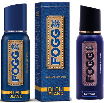 

Fogg BLEU ISLAND FRAGRANCE BODY SPRAY 120 ML + EXTREME FRAGRANCE 120 ML Body Spray - For Men(120 ml, Pack of 2)