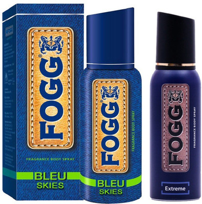 

Fogg BLEU SKIES FRAGRANCE BODY SPRAY 120 ML + EXTREME FRAGRANCE 120 ML Body Spray - For Men(120 ml, Pack of 2)