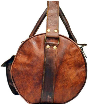 

iHandikart Handmade Leather Bag | Duffle Bag | Travel Bag | Gym & Yoga Bag | Luggage Bag | 24" x 11" x 11" Travel Duffel Bag(Brown)