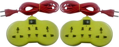 S.Blaze Combo of 2 Multi-Colour 4+1 ABS Body Extension Board / Power Strip with ON / OFF Switch with 3-4m lengthy wire. 2 Two Pin Socket + 2 A Three Pin Socket available at flipkart for Rs.299