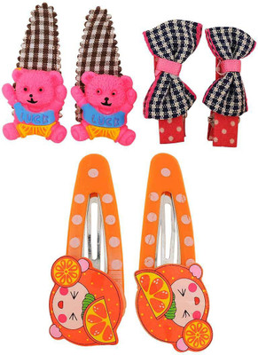 

Maayra Girls's Teddy Bow Orange Pack of 6 Rubber Band(Multicolor)