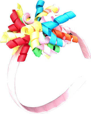 

NeedyBee Multicolored Korker Bow on Pink Hair Band for Baby Girls Hair Band(Pink)