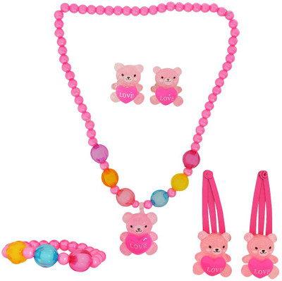 

Maayra Girls's Kitty Love Pack of 6 Hair Accessory Set(Pink)