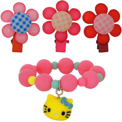 

Maayra Girls's Flower Kitty Pack of 4 Hair Accessory Set(Multicolor)