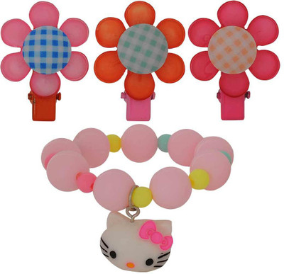 

Maayra Girls's Flower Kitty Pack of 4 Hair Accessory Set(Multicolor)