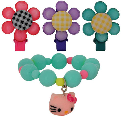

Maayra Girls's Flower Kitty Pack of 4 Hair Accessory Set(Multicolor)
