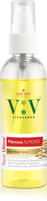 

Estrella Vita Verde Insta Repair Ultime Marcona Almond Premium Hair Serum for Dry, Damaged & Weakened Hair - Styling Serum (No SLS, No Parabens, No Ethyl Alchol) - 100 ml(100 ml)