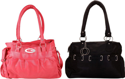 

Vera Stayle Shoulder Bag(Pink, Black), Black;pink