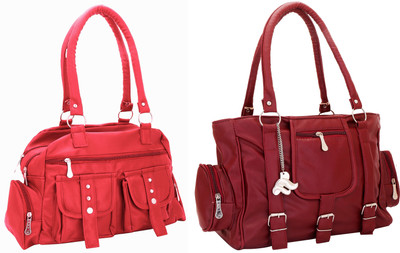 

Lady bar Shoulder Bag(Pink, Maroon), Maroon;pink