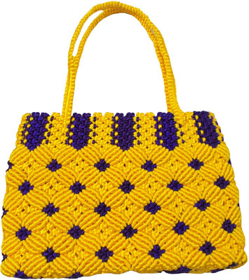 

Rosy Hand-held Bag(Yellow, Blue), Blue;yellow