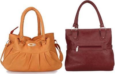 

Vera Stayle Shoulder Bag(Yellow, Maroon), Maroon;yellow