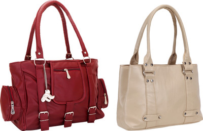 

Lady bar Shoulder Bag(Maroon, Tan)