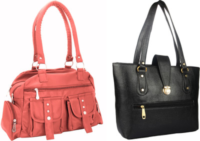 

Lady bar Shoulder Bag(Pink, Black), Black;pink