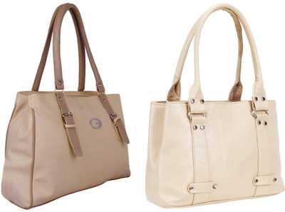 Lady bar Shoulder Bag(Tan, Beige), Beige;tan