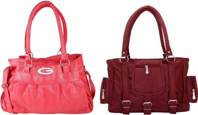 

Vera Stayle Shoulder Bag(Pink, Maroon), Maroon;pink
