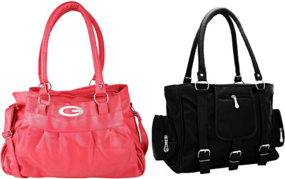

Vera Stayle Shoulder Bag(Pink, Black), Black;pink