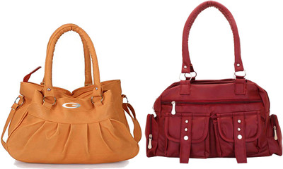 

Vera Stayle Shoulder Bag(Yellow, Maroon), Maroon;yellow