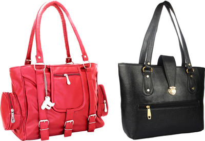 

Lady bar Shoulder Bag(Pink, Black), Black;pink