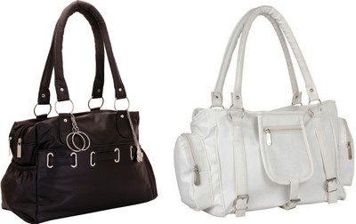 

Lady bar Shoulder Bag(Black, White)