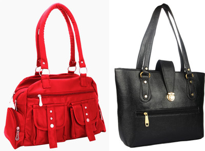 

Lady bar Shoulder Bag(Red, Black), Black;red