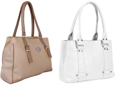 

Lady bar Shoulder Bag(Tan, White)