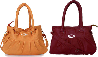 

Vera Stayle Shoulder Bag(Yellow, Maroon), Maroon;yellow