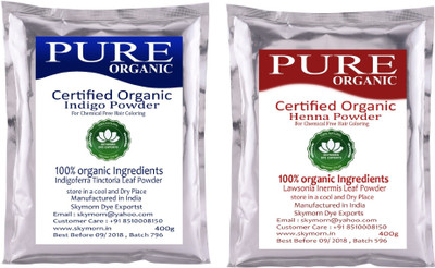 

SKY MORN NATURAL HAIR DYE - ORGANIC INDIGO & HENNA HAIR COLOUR 400G & 400G EACH! COMBO PACK(800 g)