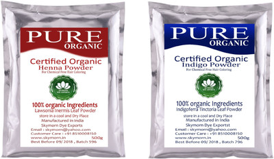 

SKY MORN ORGANIC HENNA & INDIGO NATURAL HAIR DYE 500G & 500G EACH! COMBO PACK(1000 g)