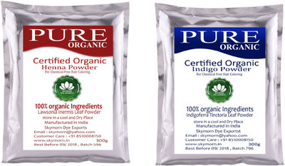 

SKY MORN ORGANIC HENNA & INDIGO NATURAL HAIR DYE 300G & 300G EACH! COMBO PACK(600 g)