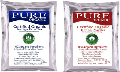 

SKY MORN NATURAL HAIR DYE - ORGANIC INDIGO & HENNA HAIR COLOUR 300G & 300G EACH! COMBO PACK(600 g)