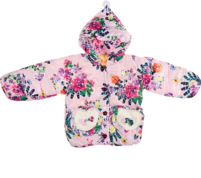 

Zonko Style Full Sleeve Printed Baby Girl's Jacket, Pink