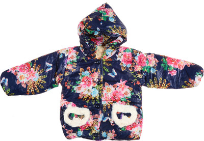 

Zonko Style Full Sleeve Printed Baby Girl's Jacket, Blue