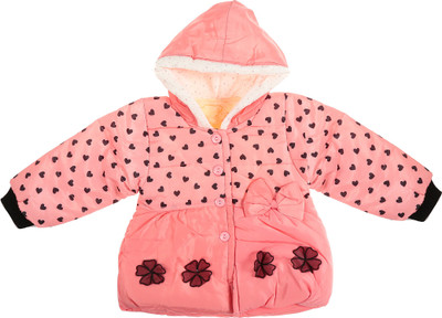 

Zonko Style Full Sleeve Printed Baby Girl's Jacket, Peach