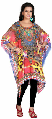 HSFS Printed Poly Georgette Women Kaftan