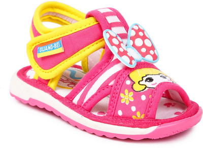 

N Five Girls Velcro Strappy Sandals(Pink, Peach