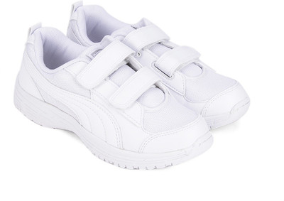 

Puma Boys Velcro Running Shoes(White, White/white