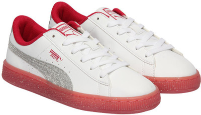 

Puma Boys & Girls Lace Sneakers(White, White- silver
