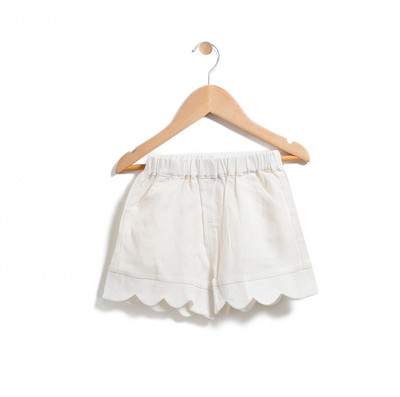 

Chimprala Short For Girls Casual Solid Cotton Linen Blend(White, Pack of 1