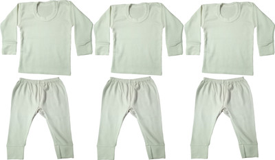 

Diligence Top - Pyjama Set For Boys & Girls(White, Pack of 3