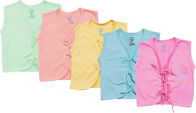 Jo Kids Wear Baby Girls Casual Cotton Blend Knit Top(Multicolor, Pack of 5)