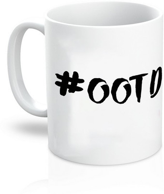 

TheDesignWiz #OOTD Ceramic Mug(325 ml), Black;white