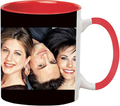 Ashvah Friends 1395 Ceramic Mug(350 ml), Red